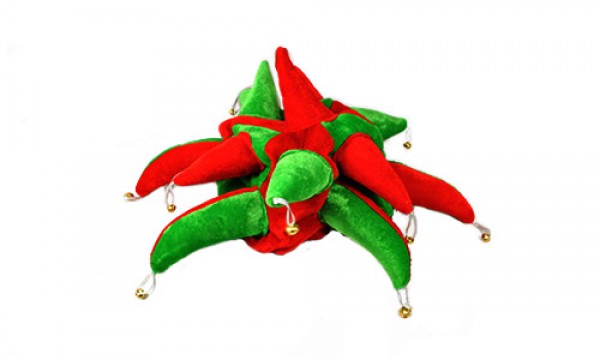 Red and Green Jester Hat